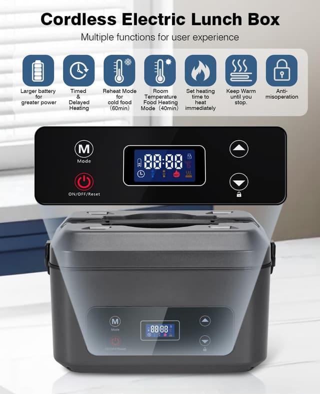 Thumbnail 1 de AIZOCO Cordless Heated Lunch Box 5.5 cups 🍱