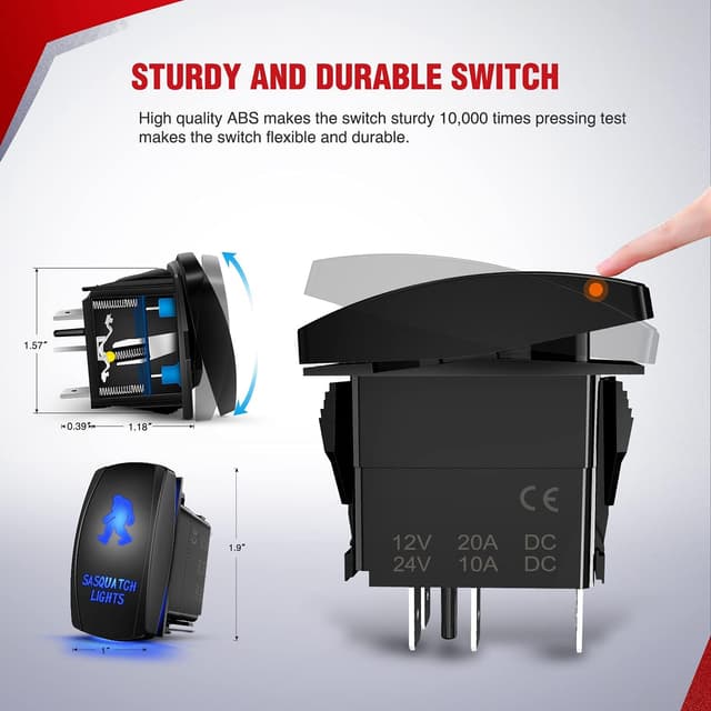 Detalle 2 de Nilight 10013W NI-WA07 LED Light Bar Wiring Harness Kit with 5-Pin Rocker Switch (12V)