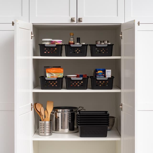 Thumbnail 6 de Iris Ohyama Panier d'étagère, Plastique, Noir, 5L, Lot de 6