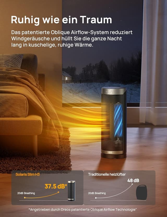 Thumbnail 4 de Dreo Solaris Slim H3 Heizlüfter 70° Oszillation