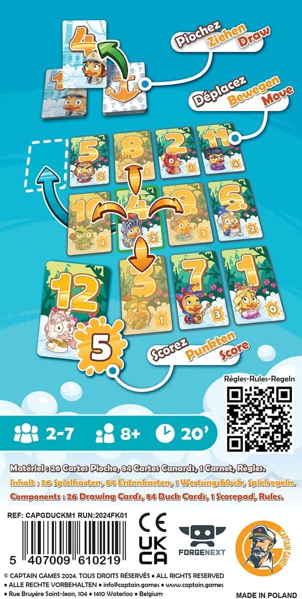 Detalle 2 de Captain Games Duck and Cover Party Card Game (Ages 7+, 2–7 Players, ~30-Minute Rounds)