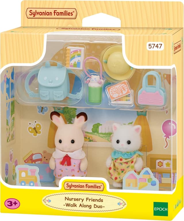 Detalle de Sylvanian Families 5747 Nursery Friends Walk Along Duo Dollhouse Playset