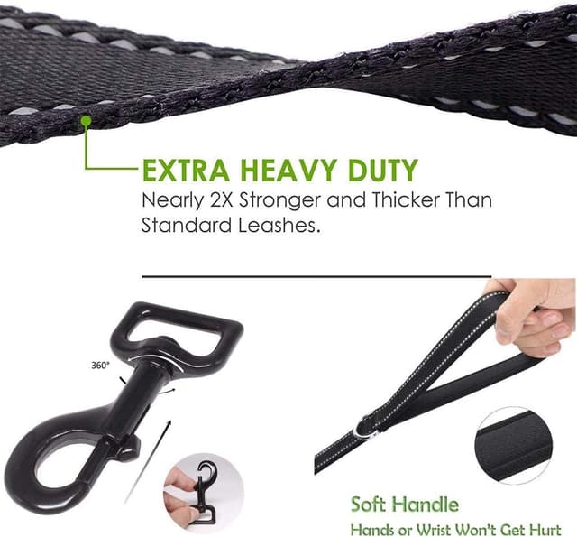 Detalle 2 de Reflective Dog Lead 1.5 m โ Padded Handle ๐