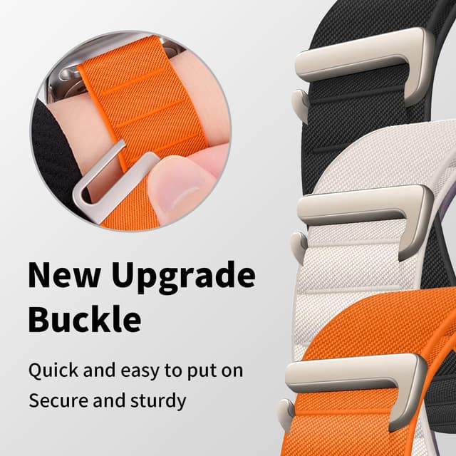 Detalle de 3-Pack Alpine Loop nylon sport strap for Apple Watch (compatible 38/40/41/42/44/45/46/49mm)