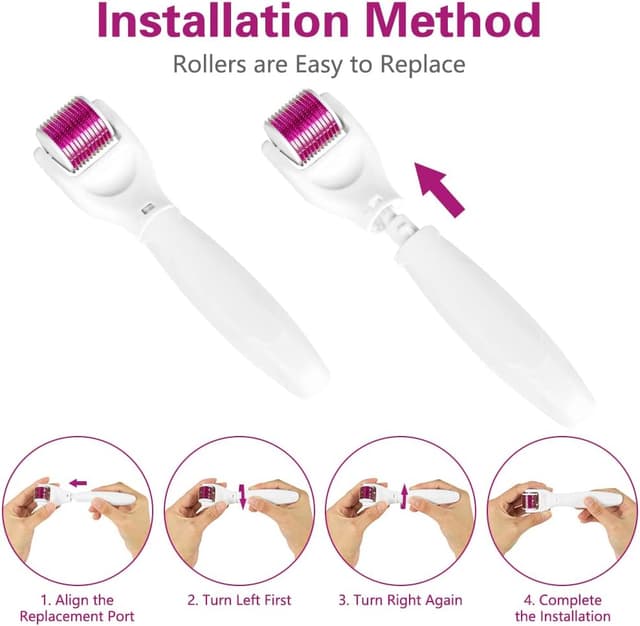 Detalle de LOPHE Derma Roller 0,5 mm – Dermaroller visage à micro-aiguilles pour anti-rides, anti-âge et marques