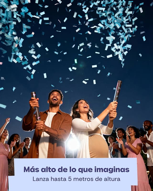 Thumbnail 6 de Partyjoker Cañón de Confeti Revelación de Género 4 unidades