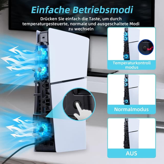 Detalle 2 de Tolesum Lüfter PS5 Slim, USB 3.0