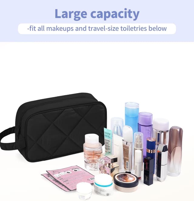 Thumbnail 1 de Narwey Große Kosmetiktasche Schwarz gesteppt