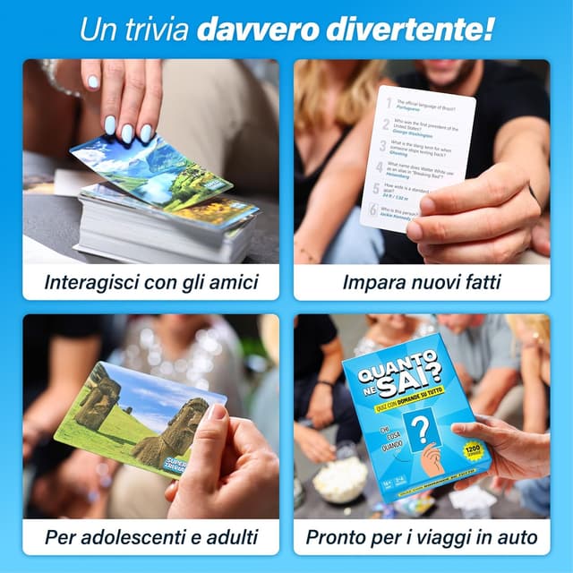 Detalle de Quanto ne sai? – Versione Italiana The World Game, gioco di trivia da tavolo per adulti e famiglie (1200 domande)