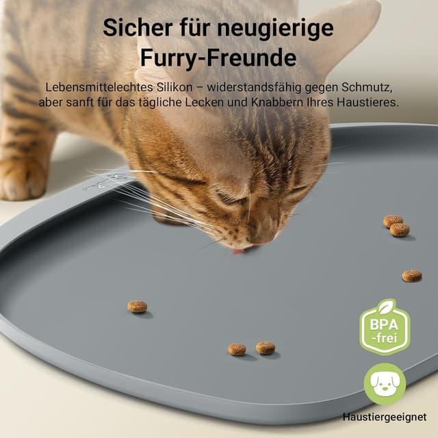 Thumbnail 1 de DownyPaws Napfunterlage Katzen 45 x 32 cm 🐾