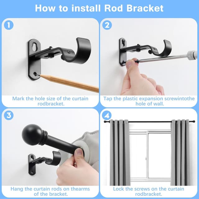 Thumbnail 4 de AMZSEVEN Curtain Rods 60 IN Adjustable