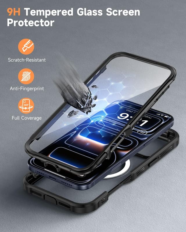 Detalle de Coque magnétique seacosmo pour iPhone 17 Pro 6,3” compatible MagSafe – noir