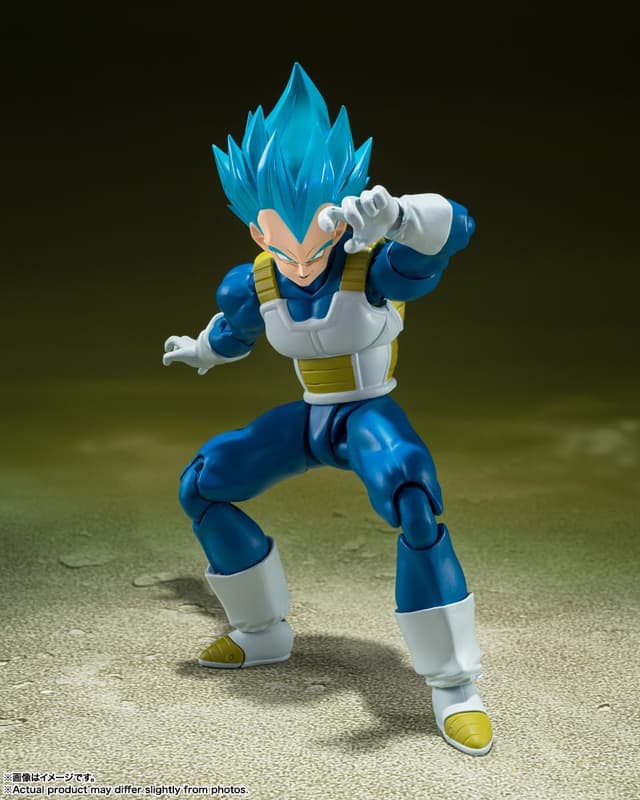 Detalle de S.H. Figuarts Dragon Ball Super Super Saiyan God Super Saiyan Vegeta (azione figure, ~135 mm) in PVC e ABS