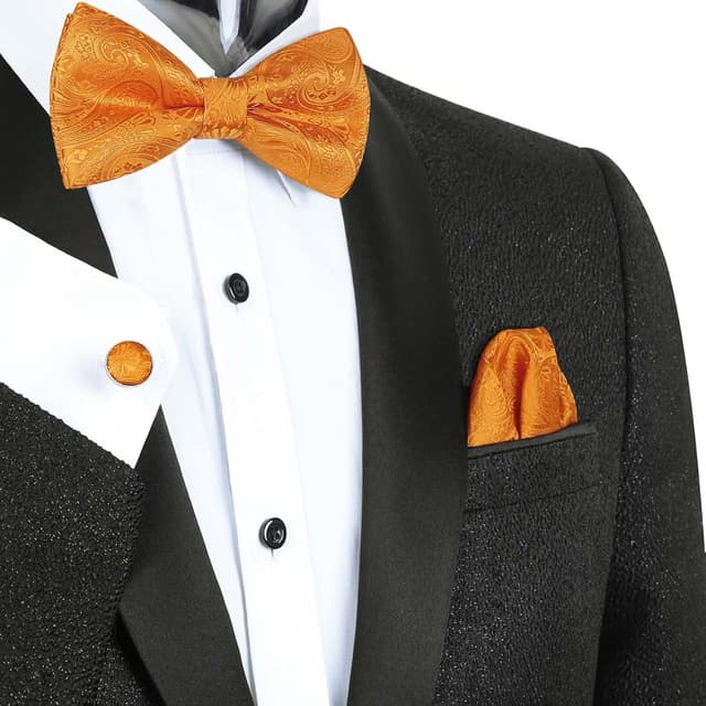 Detalle 2 de Alizeal Mens Paisley Bow Tie Set