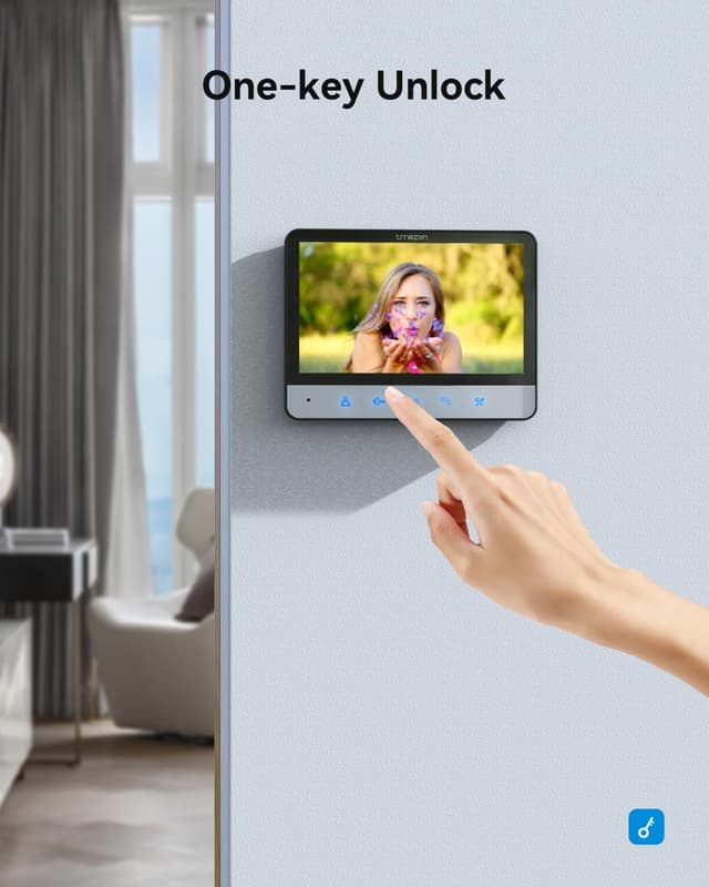 Thumbnail 3 de TMEZON 4-Draht Video-Türsprechanlage mit Kamera und 2× 7" Monitor für 1 Familie