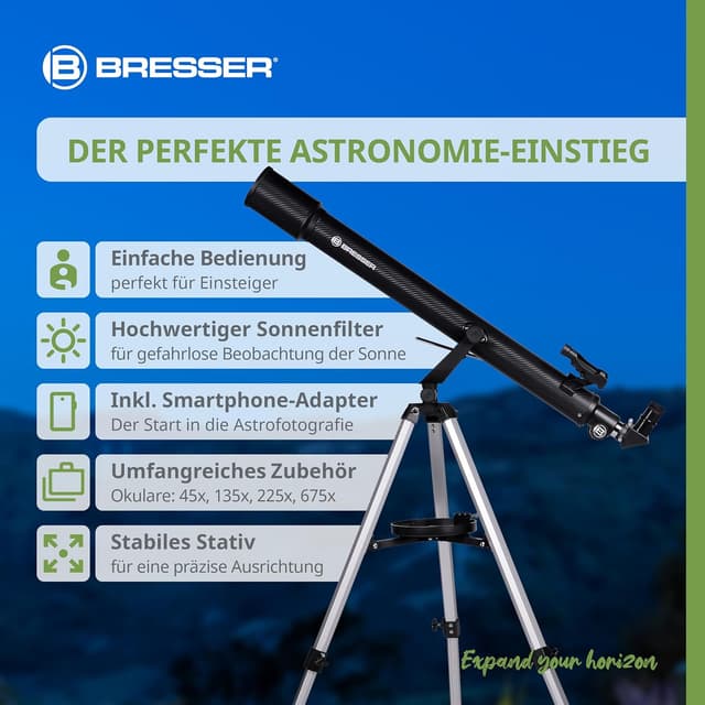 Detalle 2 de Bresser Sirius 70/900 AZ Einsteiger Teleskop