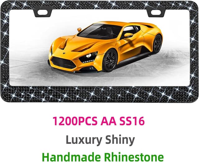 Thumbnail 1 de Bling Rhinestone License Plate Frame 1200+ Crystals