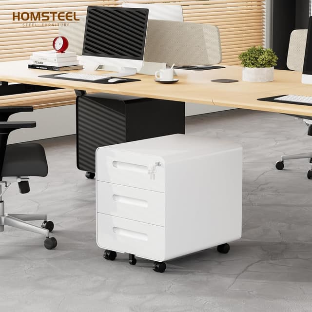 Detalle 2 de HOMSTEEL Rollcontainer Mobiler Aktenschrank