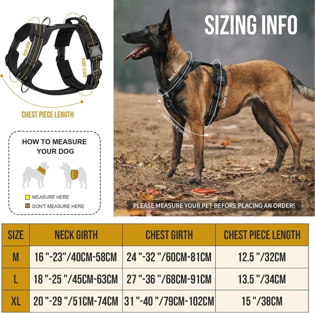 Detalle 2 de Onetigris Diesel No-Pull Dog Harness (Large, XL) with Soft Padded Chest and Reflective Trim