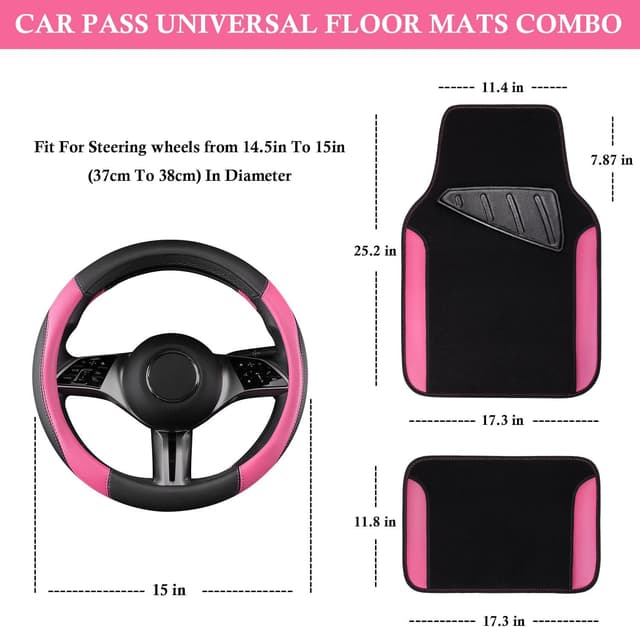 Thumbnail 2 de CAR PASS Faux Leather Wheel Cover & Mats 14.5–15