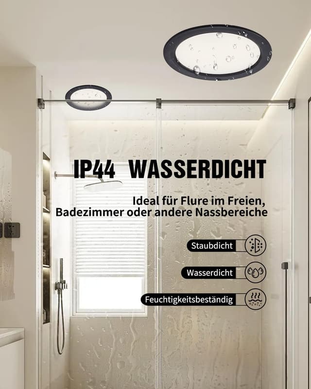 Detalle de Grebeam 6er LED Deckenleuchte IP44 16 W