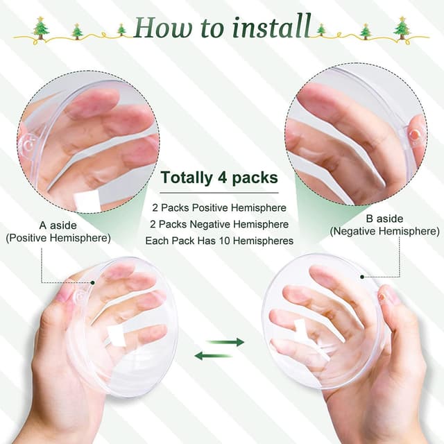 Detalle de Lot de 20 boules de Noël en acrylique transparent Uten (8 cm) à remplir