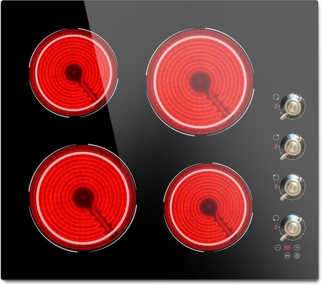 Detalle de Glaskeramikkochfeld 4 Platten mit Drehknopf 60 cm