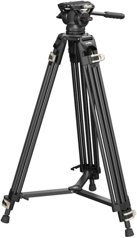 Detalle de SMALLRIG Videostativ 73 Zoll (186 cm) Heavy Duty Tripod mit 360°-Fluidkopf und Dual-Schnellwechselplatte – 3751B