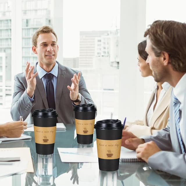 Detalle de Lamosi 16 oz Coffee Cups 50 Pack