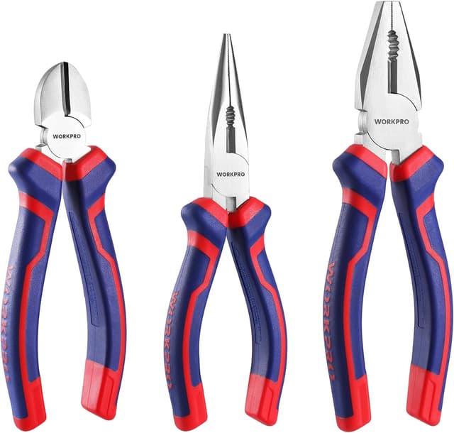 Imagen de WORKPRO Jeu de 3 pinces en acier carbone — 160/185 mm en OfertitasTOP