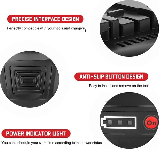 Detalle 2 de 2× 8.0Ah/8.000mAh Ersatzakku für 18V – kompatibel mit Bosch 18V BAT-Serie