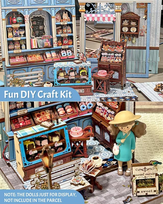Detalle de CUTEBEE Book Nook Kit (Sweet Marie) DIY Miniature French Bakery Dollhouse for Adults