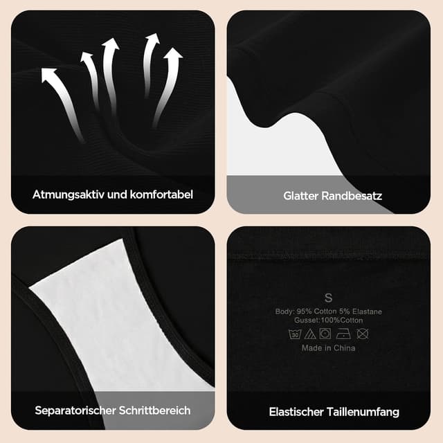 Detalle de Briyat pantaloni premaman e mutande gravidanza/post parto in cotone, vita bassa (6 pezzi)