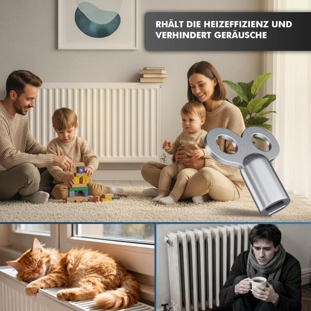 Thumbnail 6 de Shinfly 4er Set Heizungsentlüftungsschlüssel (5 mm) für Heizkörper – aus Zinklegierung