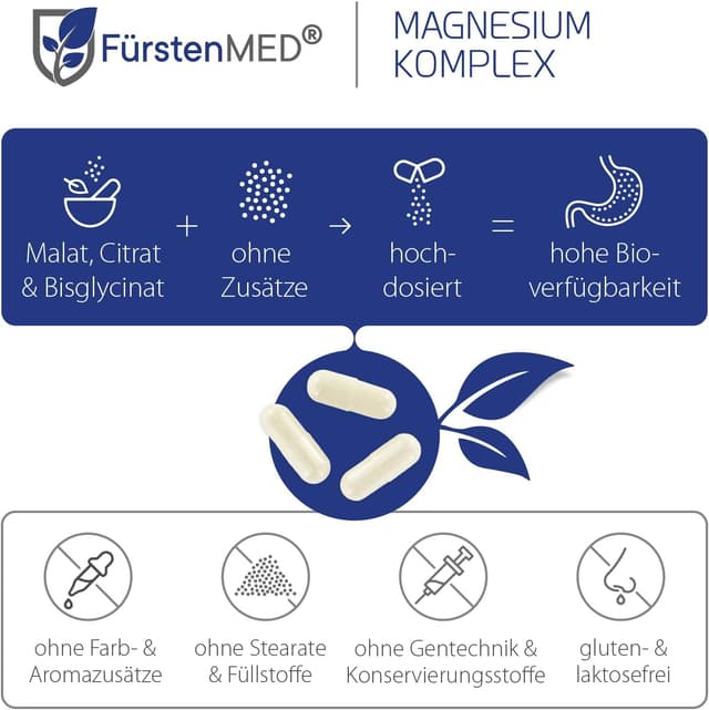 Detalle de FürstenMED 180 Magnesium Komplex Kapseln 180 Stück