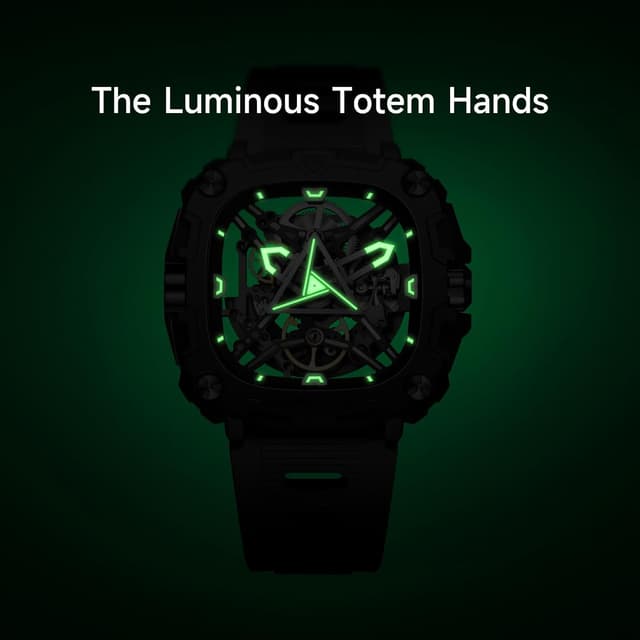 Detalle 2 de CIGA Design Montre mécanique automatique Série X Eye of Horus (style squelette) à boîtier biocéramique et bracelet silicone