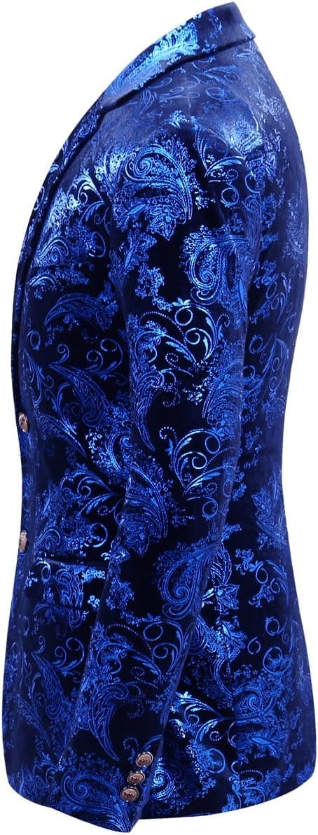 Thumbnail 1 de Allthemen Herren Pailletten Sakko Gold Glitzer Blazer Slim Fit