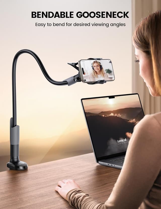 Detalle 2 de Lamicall Gooseneck Phone Holder for Bed ⚙