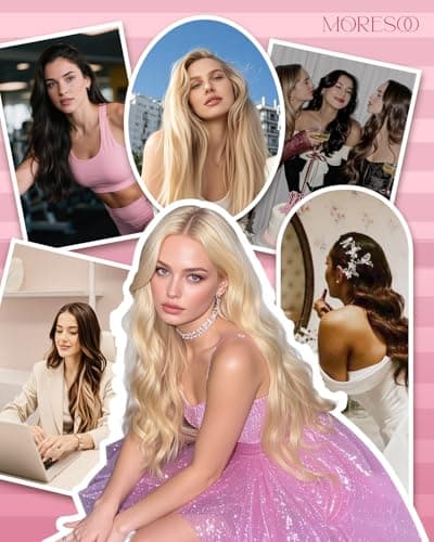 Thumbnail 7 de Moresoo extension cheveux froid marron foncé à blond foncé 35 cm ⚙