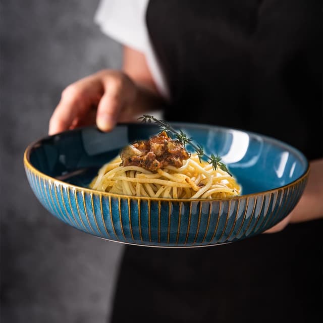 Detalle 2 de CSYY 4 Teiliges Pastateller aus Keramik 21 cm