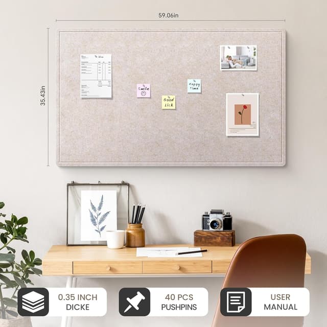 Detalle 2 de Großes Filz Pinnwand 150x90cm