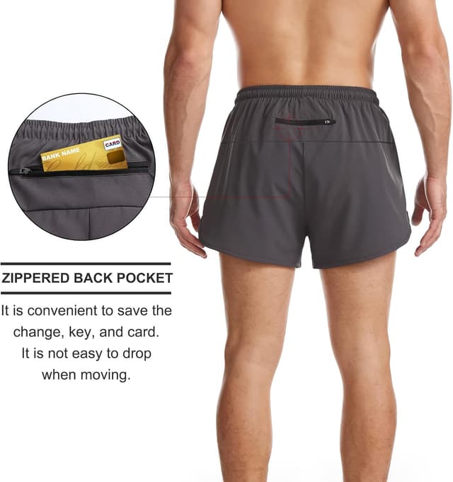 Detalle de Suwangi Uomo Pantaloncini da Running 2 in 1 traspiranti a asciugatura rapida