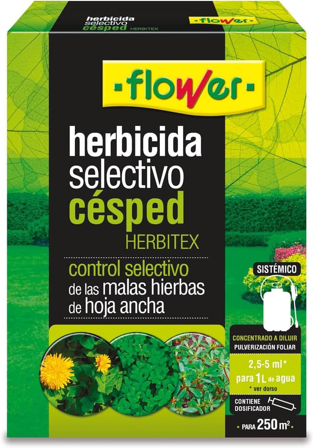 Detalle de Flower Herbitex 25 ml herbicida selectivo para césped