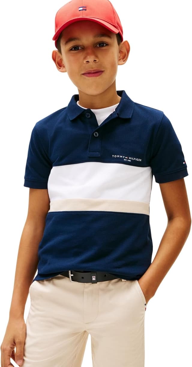 Thumbnail 6 de Tommy Hilfiger Mini Corp polo a manica corta a blocchi di colore per bambini (KB0KB10383)