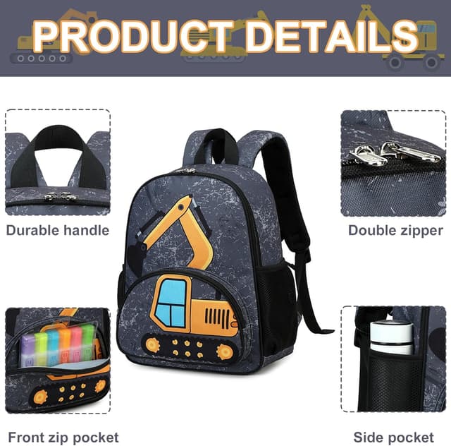 Detalle 2 de LOIDOU Kinder-Rucksack für Kindergarten & Vorschule (13L) – Daypack für Jungs mit Fußball-Design