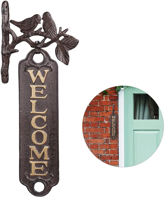 Detalle de Relaxdays Cartello Welcome 39,5 cm