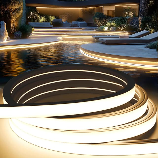 Detalle de KSIBNW Outdoor Waterproof Silicone LED Strip Light (IP65) – Natural White 4000K, 15m cuttable