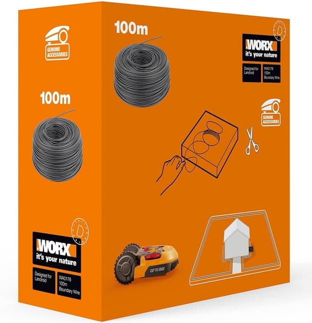 Detalle de WORX WA0178 filo perimetrale da 100 m per robot rasaerba Landroid, colore nero