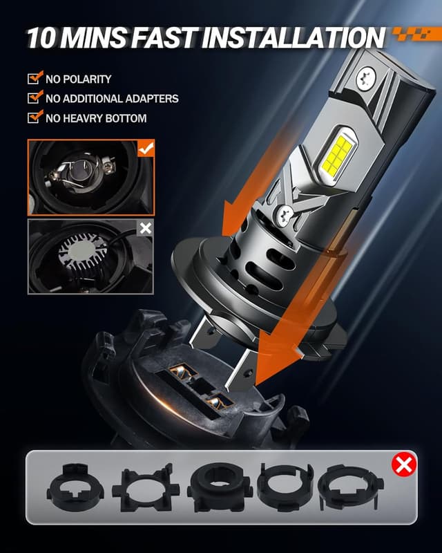 Detalle de SEALIGHT H7 LED Bulbs (2024 Version) for ATVs & Powersports — 60,000LM Pack of 2