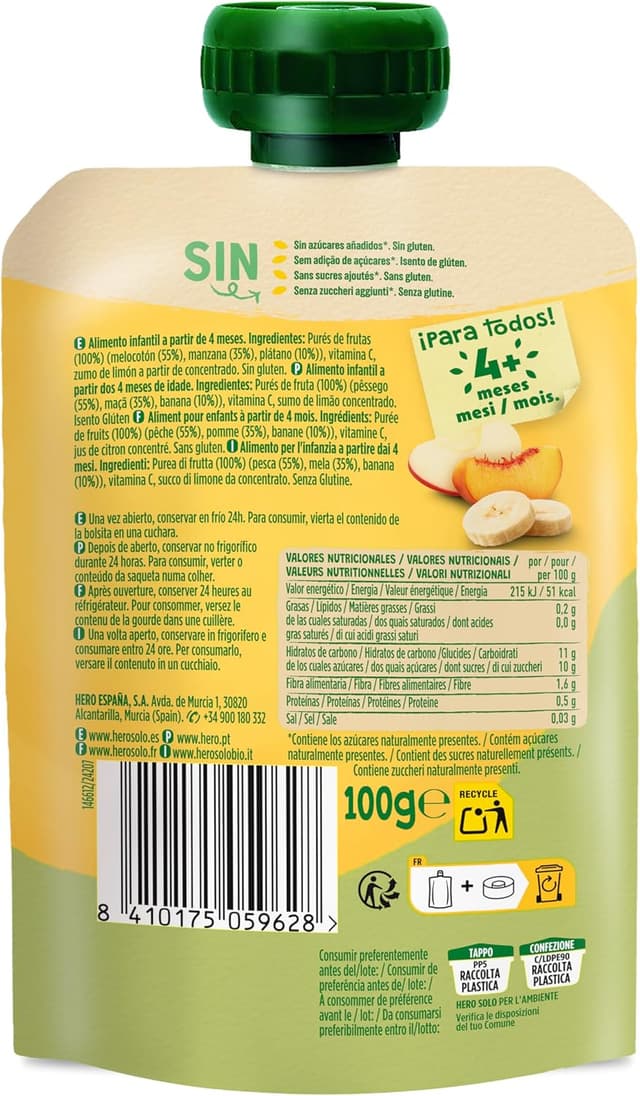 Thumbnail 2 de Hero Baby Bolsitas de Frutas 🍑🍎🍌 Pack 18x100g